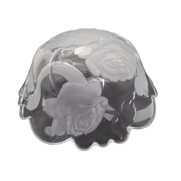 Aderia Glass Made In Japan Rose Bowls Set of 2 Frosted Glass Bowls Dishes - Picture 6 of 12